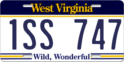 WV license plate 1SS747
