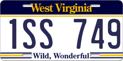 WV license plate 1SS749