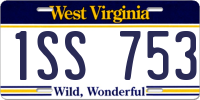 WV license plate 1SS753