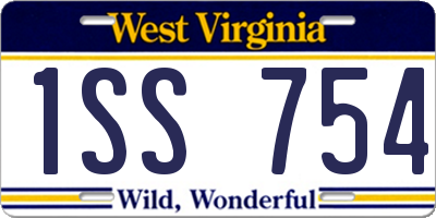 WV license plate 1SS754