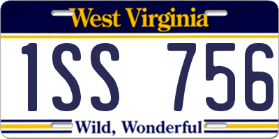 WV license plate 1SS756