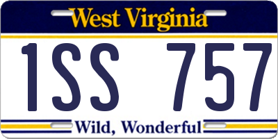 WV license plate 1SS757