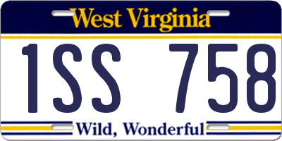 WV license plate 1SS758
