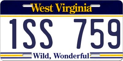 WV license plate 1SS759