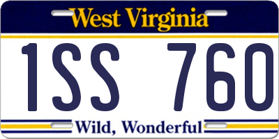 WV license plate 1SS760
