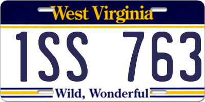 WV license plate 1SS763