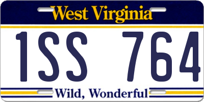 WV license plate 1SS764