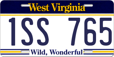 WV license plate 1SS765