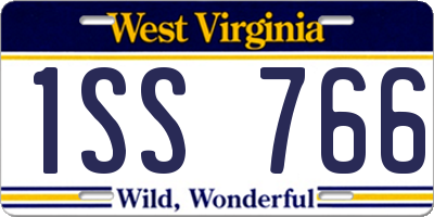 WV license plate 1SS766