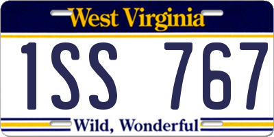 WV license plate 1SS767