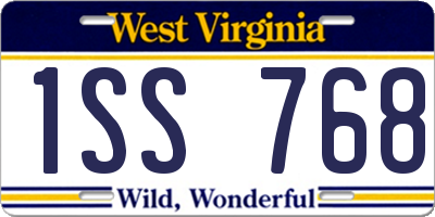 WV license plate 1SS768