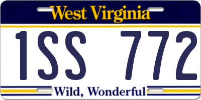WV license plate 1SS772