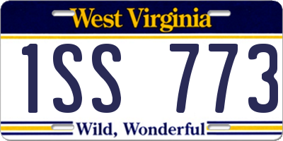 WV license plate 1SS773