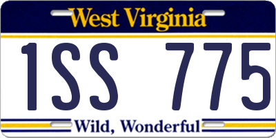 WV license plate 1SS775