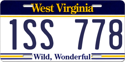 WV license plate 1SS778