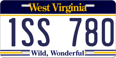 WV license plate 1SS780