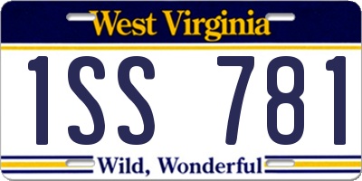 WV license plate 1SS781