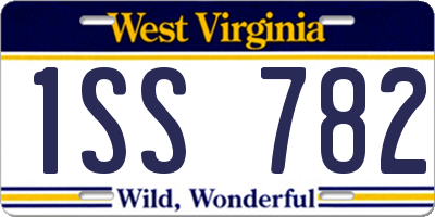 WV license plate 1SS782