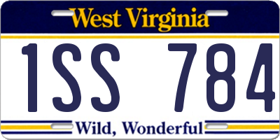 WV license plate 1SS784