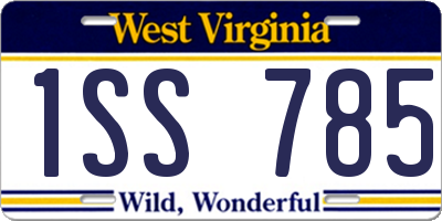 WV license plate 1SS785