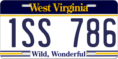 WV license plate 1SS786