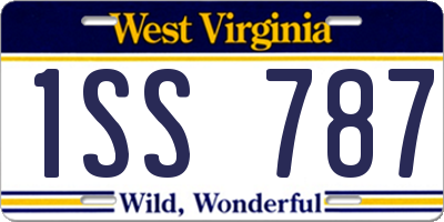 WV license plate 1SS787