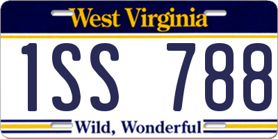 WV license plate 1SS788