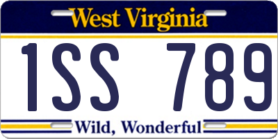 WV license plate 1SS789