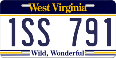 WV license plate 1SS791