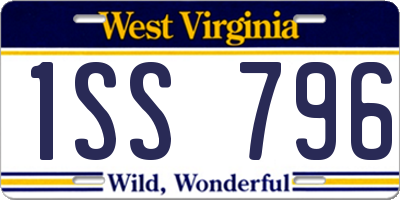 WV license plate 1SS796