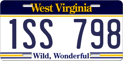 WV license plate 1SS798
