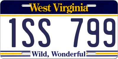 WV license plate 1SS799