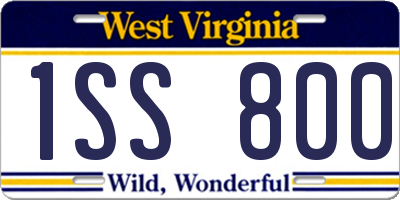 WV license plate 1SS800