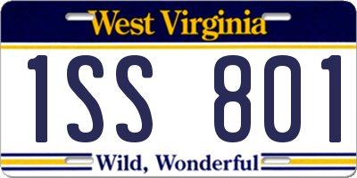 WV license plate 1SS801