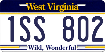 WV license plate 1SS802