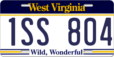WV license plate 1SS804