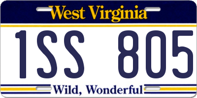 WV license plate 1SS805