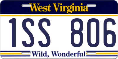 WV license plate 1SS806