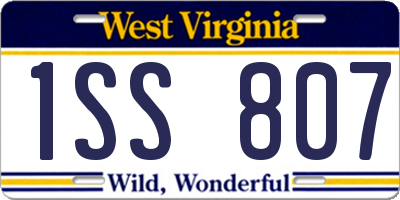 WV license plate 1SS807