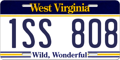 WV license plate 1SS808