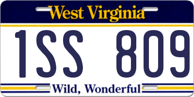 WV license plate 1SS809