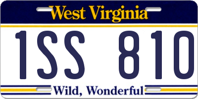 WV license plate 1SS810