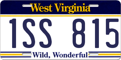 WV license plate 1SS815