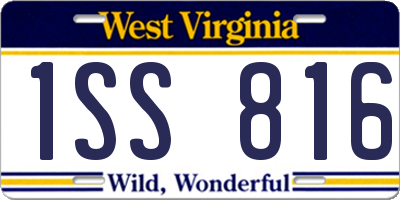 WV license plate 1SS816