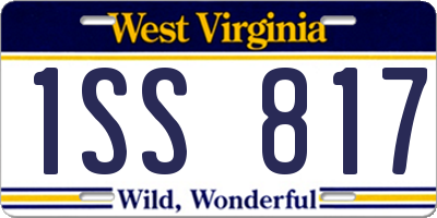 WV license plate 1SS817