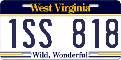 WV license plate 1SS818