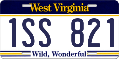 WV license plate 1SS821