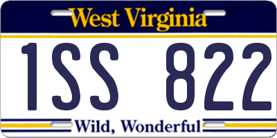 WV license plate 1SS822