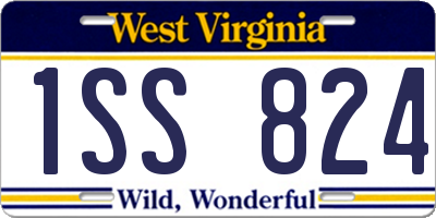 WV license plate 1SS824