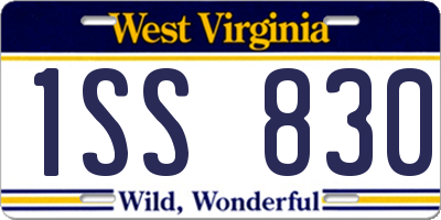 WV license plate 1SS830